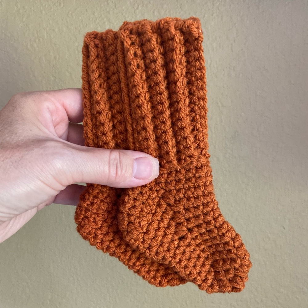 Newborn Burnt Pumpkin Booties